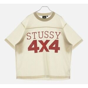 Stussy Bone 4X4 Mesh Football Jersey Hoodball Sporty Athleisure Top Large XL Wht